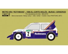 Decal – Metro 6R4 - Rothmans rallye team 1986 - J.McRae 1/24